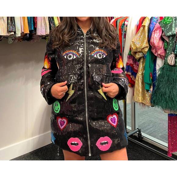 QUEEN OF SPARKLES Jackets & Coats New Queen Of Sparkles Black Icon
